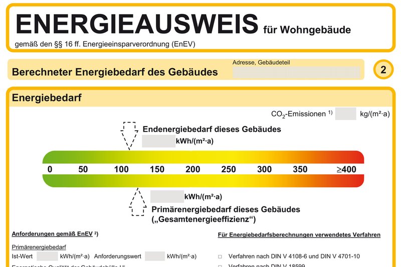 Der Energieausweis für Gebäude