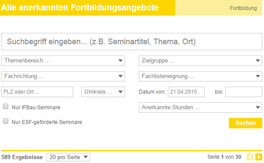 Alle anerkannten Fortbildungsangebote im Überblick