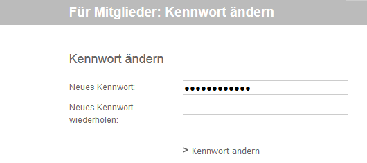 Für Mitglieder: Kennwort ändern