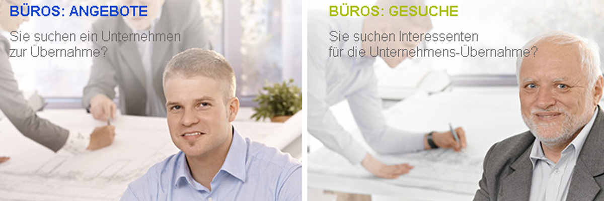 Foto: „Young designer working on drawing pad”: © nyul / fotolia.com; Foto: „Senior businessman smiling in office”: © nyul / fotolia.com