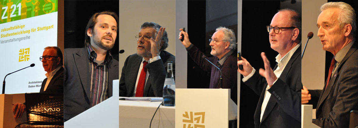 von links: Kammerpräsident Wolfgang Riehle, Prof. Tobias Wallisser, Prof. Urs Kohlbrenner, Uwe Stuckenbrock, Ton Schaap, Alexander Wetzig