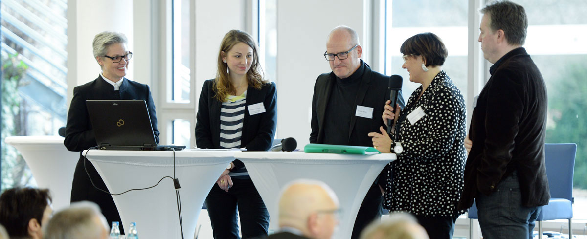 Landesvertreterversammlung 2015 in Karlsruhe, v.l. Carmen Mundorff, Aleksandra Gleich, Stephan Weber, Eva Schlechtendahl, Andreas Grube