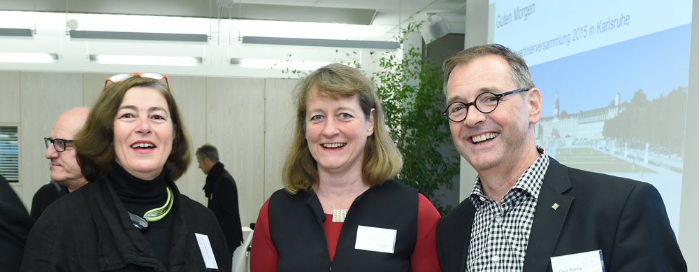 Landesvertreterversammlung 2015 in Karlsruhe, v.l. Diana Wiedemann, Monika Fritz und Klaus Wehrle