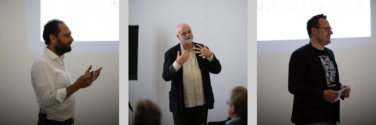 Fotos, Michael Reisser: Von links, Gastredner Thomas Willemeit, Kunsthallendirektor Werner Meyer, Kammergruppenvorsitzender Christian Marcel Gaus